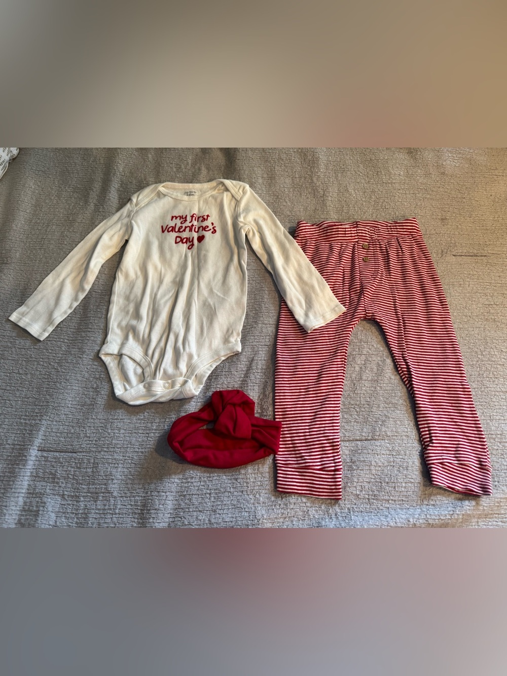 NEVER WORN Carter's White and Red 'My First Valentine's Day' Baby Matching Set